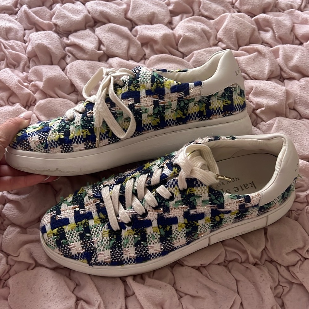 kate spade tweed platform sneakers